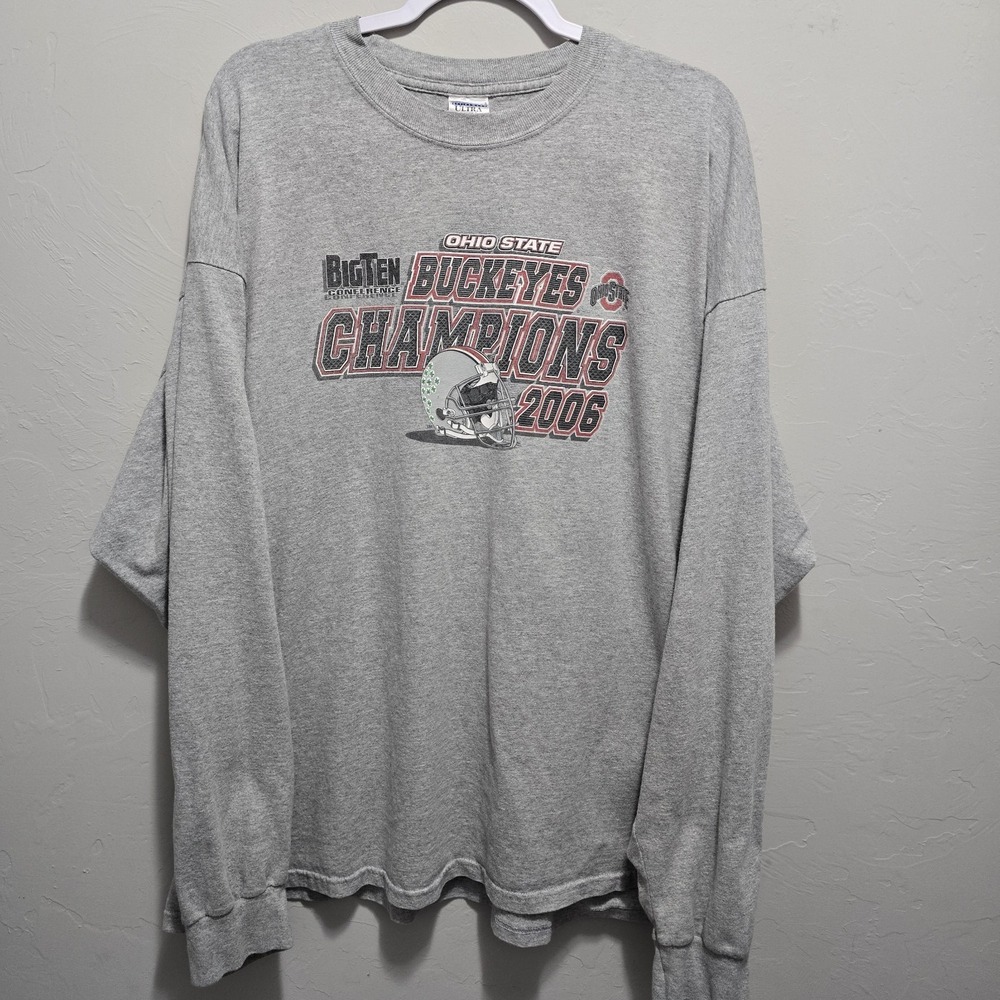 Vintage‎ Ohio State Buckeyes Big Ten Champions 2006 Long Sleeve Shirt Mens 3XT
